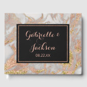 Modern Faux Roos Goud Marmer Gepersonaliseerde bru Gastenboek (Voorkant)