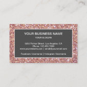 Modern Faux Roos Gouden Glitter Hoefijzer Farrier Visitekaartje (Achterkant)