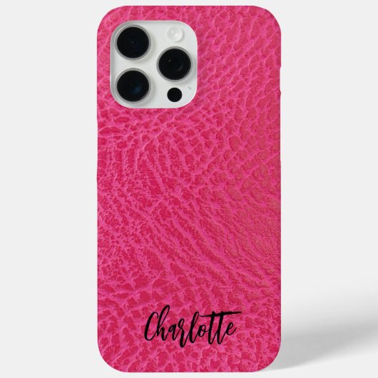 Modern Faux roze leer Case-Mate iPhone Case (Achterkant)