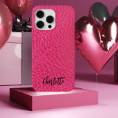 Modern Faux roze leer Case-Mate iPhone Case