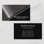 Modern Faux Silver & Black Folie kleurenblok Visitekaartje (Voorkant / Achterkant)