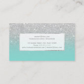 Modern faux Silver blauwgroen ombre make-up Visitekaartje (Achterkant)