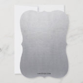 Modern Faux Silver Foil Party Invitation Kaart (Achterkant)