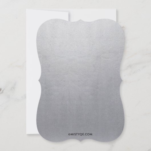 Modern Faux Silver Foil Party Invitation Kaart (Achterkant)