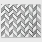 Modern Faux Silver Glitter Herringbone Chevron Cadeaupapier (Vlak)