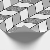 Modern Faux Silver Glitter Herringbone Chevron Cadeaupapier (Hoek)