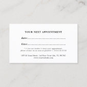 Modern Faux Silver Hair Stylist Benoeming Afsprakenkaartje (Achterkant)