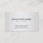 Modern Faux Silver Hair Stylist Benoeming Afsprakenkaartje (Voorkant)