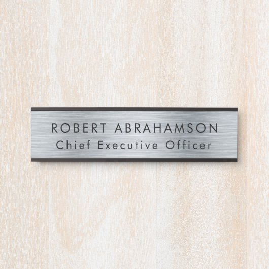 Modern Faux Silver Kantoor deurborden teken Deurbordje (Voorkant)