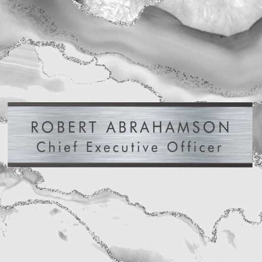 Modern Faux Silver Kantoor deurborden teken Deurbordje