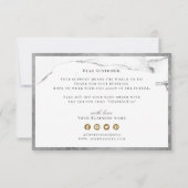 Modern faux Silver Marble luxe business bedankt (Achterkant)