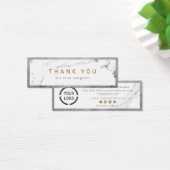 Modern faux Silver Marble luxe business bedankt Mini Visitekaartjes (Bureau)