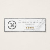 Modern faux Silver Marble luxe business bedankt Mini Visitekaartjes (Achterkant)