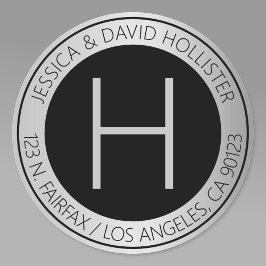 Modern Faux Silver retouradres of productetiket Vierkante Sticker