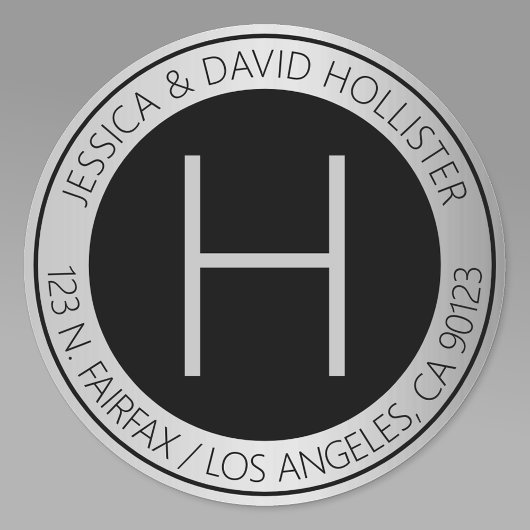 Modern Faux Silver retouradres of productetiket Vierkante Sticker