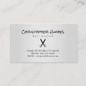 Modern Faux Silver Scissor Hair Applition Afsprakenkaartje (Voorkant)