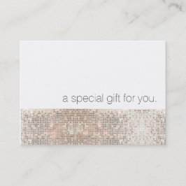 Modern Faux Silver Sequins Beauty Gift Certificate Kortingskaartje