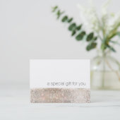 Modern Faux Silver Sequins Beauty Gift Certificate Kortingskaartje (Staand voorkant)