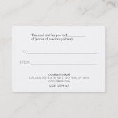 Modern Faux Silver Sequins Beauty Gift Certificate Kortingskaartje (Achterkant)