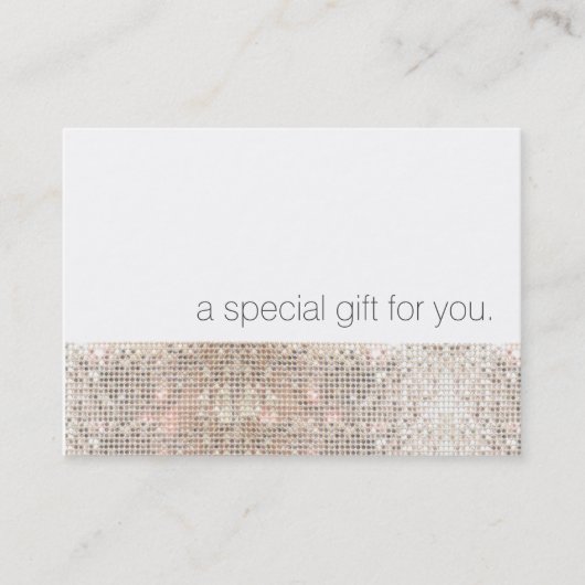 Modern Faux Silver Sequins Beauty Gift Certificate Kortingskaartje (Voorkant)