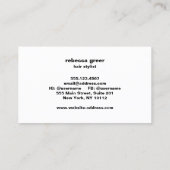 Modern Faux Silver Sequins Hair Stylist Salon Visitekaartje (Achterkant)