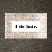 Modern Faux Silver Sequins Hair Stylist Salon Visitekaartje