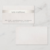 Modern Faux Silver Stripe op Linen Visitekaartje (Voorkant / Achterkant)