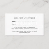 Modern Faux Silver White Hair Stylist Benoeming Afsprakenkaartje (Achterkant)