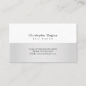 Modern Faux Silver White Hair Stylist Benoeming Afsprakenkaartje (Voorkant)