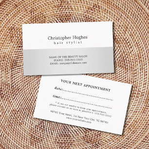 Modern Faux Silver White Hair Stylist Benoeming Afsprakenkaartje