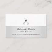 Modern Faux Silver White Hair Stylist Benoeming Afsprakenkaartje (Voorkant)