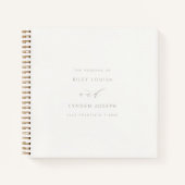 Modern Faux-Textured Ivory Elegant Guest Book Notitieboek (Voorkant)
