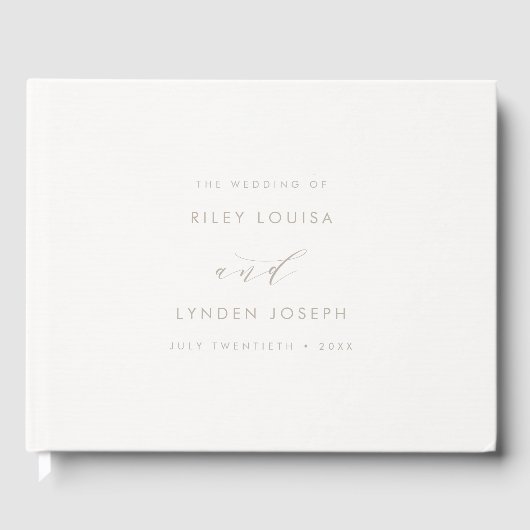 Modern Faux-Textured Paper Elegant Wedding Gastenboek (Voorkant)