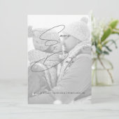 Modern Faux Vellum Black en White Photo Wedding Save The Date (Staand voorkant)