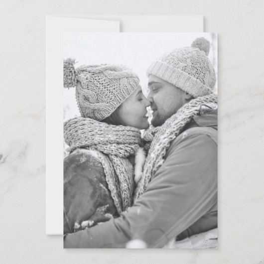 Modern Faux Vellum Black en White Photo Wedding Save The Date (Achterkant)