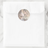 Modern Faux Vellum Foto Weddenschap Ronde Sticker (Tas)