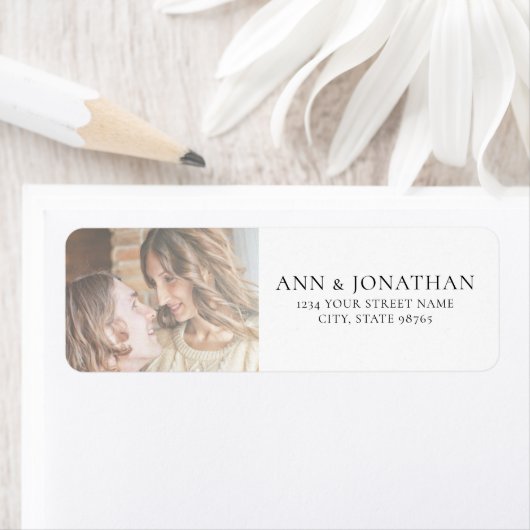 Modern Faux Vellum Photo Return Address Labels (Insitu)