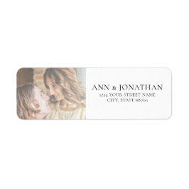 Modern Faux Vellum Photo Return Address Labels