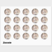 Modern Faux Vellum Photo Wedding Ronde Sticker (Vel)