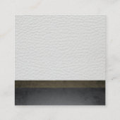 Modern faux wit leer met chique textuur vierkante visitekaartje (Achterkant)