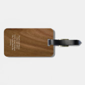 Modern Faux Wood Monogram Bagagelabel (Achterkant horizontaal)