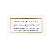 Modern Faux Yellow Gold Border Business Label (Voorkant)