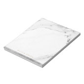 Modern faux zilveren marmer, gepersonaliseerde sch notitieblok (Linkerzijde)