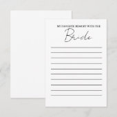 Modern Favoriete geheugen met de bruid game kaart (Voorkant / Achterkant)