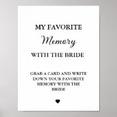 Modern Favoriete geheugen met de bruid game kaart Poster (Voorkant)