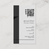 Modern Feather Pen nib Logo Zwart Notaris Openbaar Visitekaartje (Achterkant)