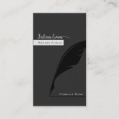 Modern Feather Pen nib Logo Zwart Notaris Openbaar Visitekaartje (Voorkant)