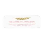 Modern Feather Return-adreslabel Etiket (Voorkant)