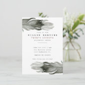 Modern Feather Waterverf Birthday Invite Kaart (Staand voorkant)