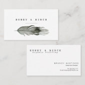 Modern Feather Waterverf Visitekaartje (Voorkant / Achterkant)